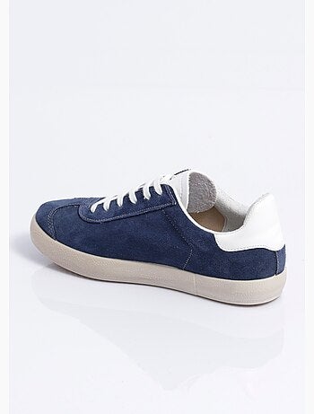 Baskets unies compensées cuir à lacets - Afibel