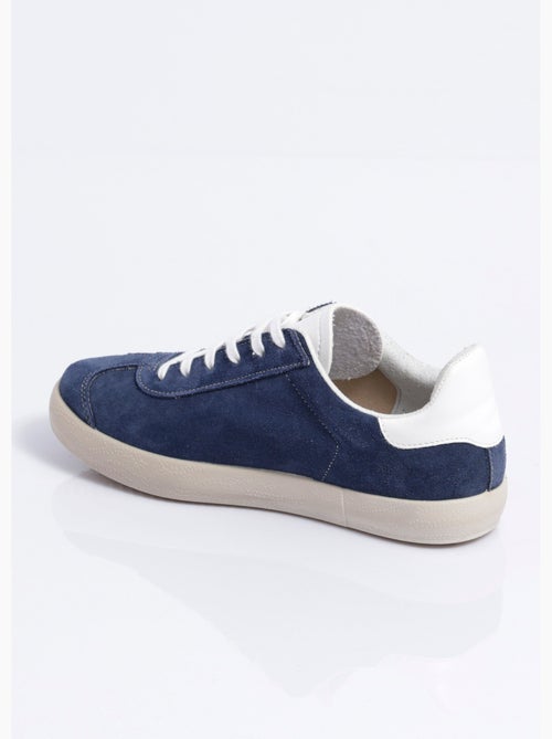Baskets unies compensées cuir à lacets - Afibel - Kiabi