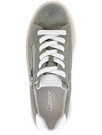 Baskets vert d'eau en cuir