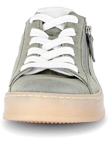 Baskets vert d'eau en cuir