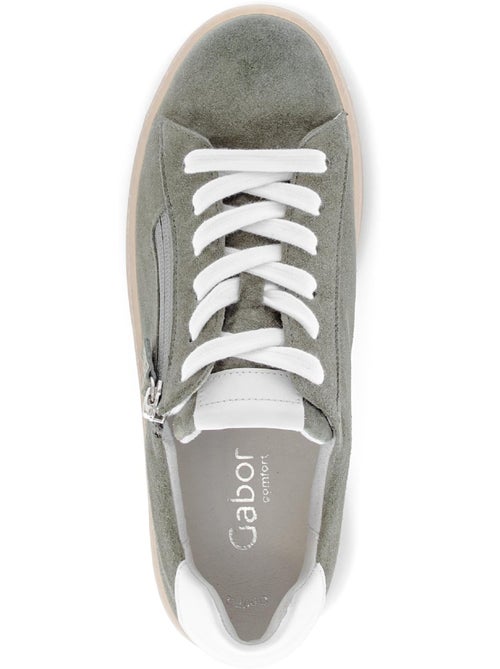 Baskets vert d'eau en cuir - Kiabi