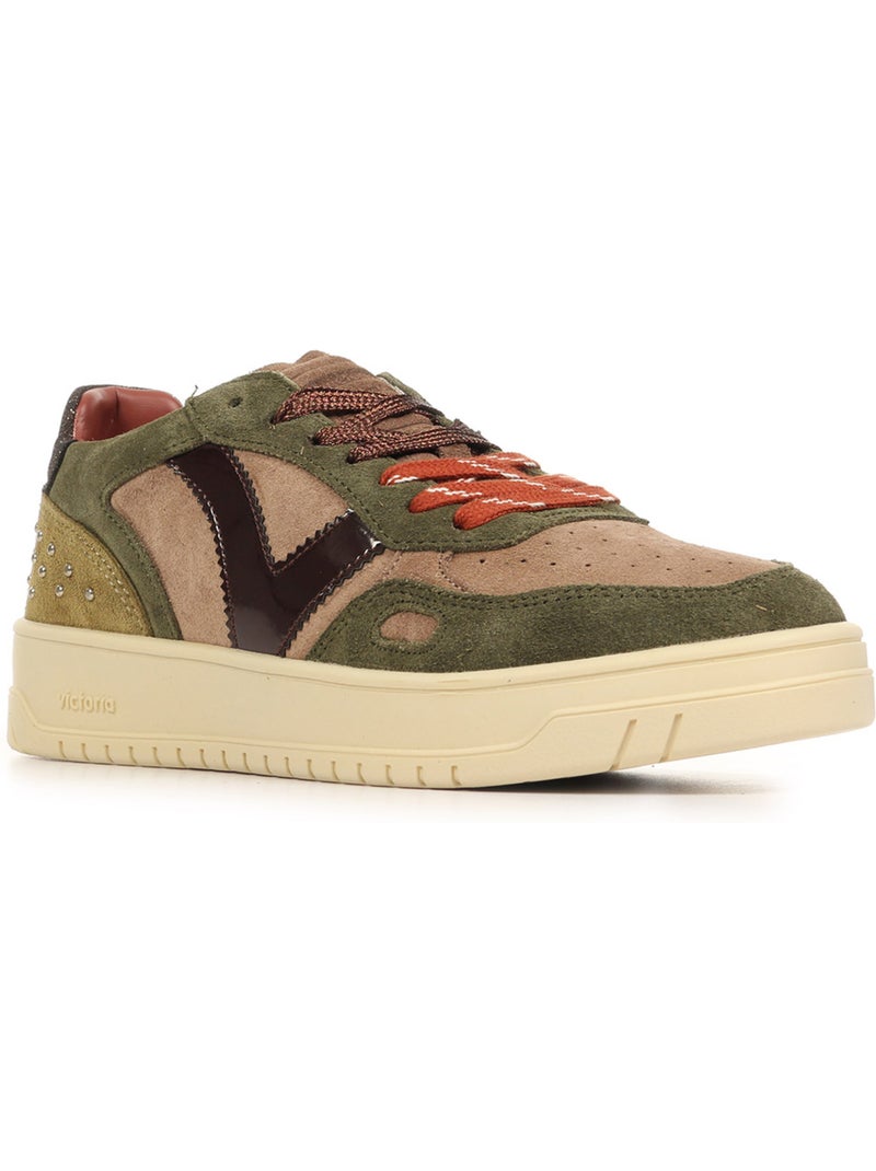 Baskets victoria seul clous Kaki - Kiabi