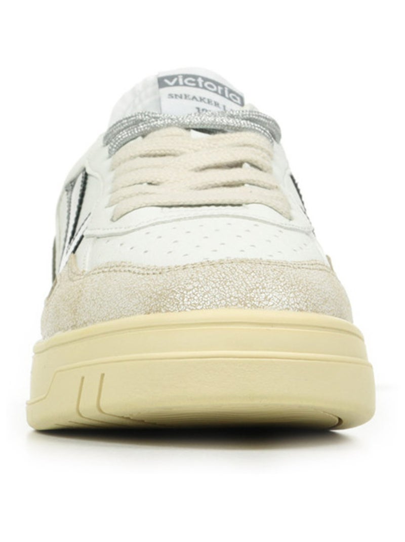 Baskets Victoria Seul Efecto Piel Metal Blanc - Kiabi