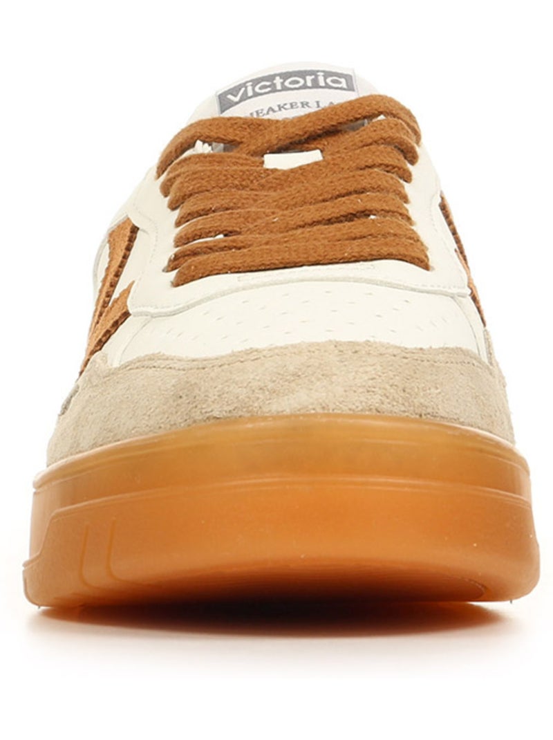 Baskets victoria seul efecto piel & serra Blanc - Kiabi