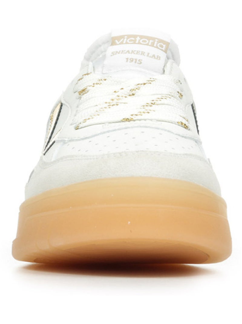 Baskets Victoria Seul Efecto Piel Serraje Blanc - Kiabi