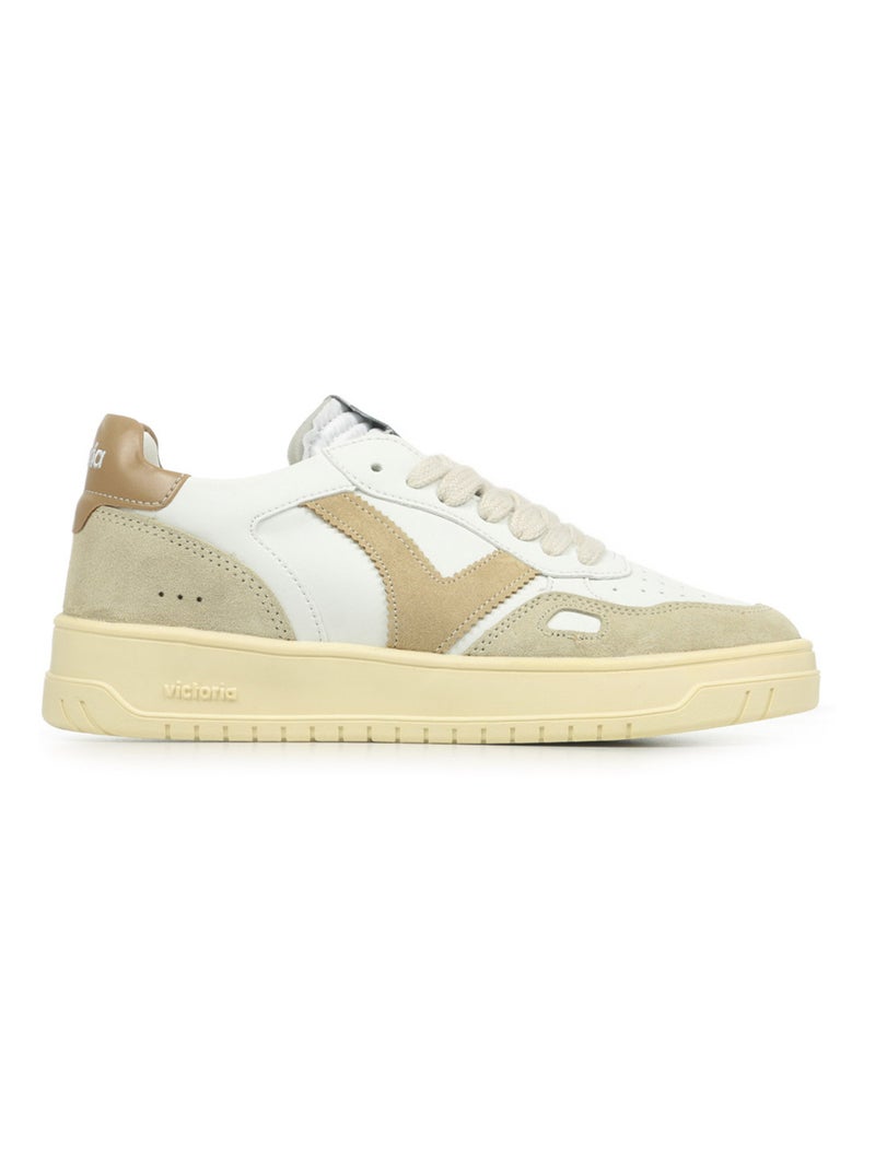 Baskets Victoria Seul Efecto Piel Serraje Blanc - Kiabi