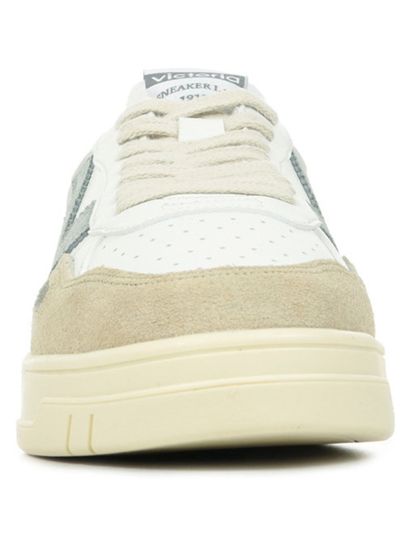 Baskets Victoria Seul Efecto Piel Serraje Blanc Kaki Gris - Kiabi