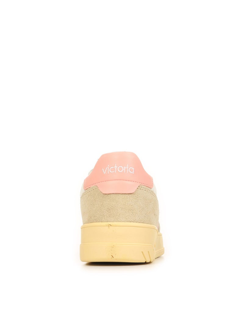 Baskets Victoria Seul Efecto Piel Serraje Blanc Rose - Kiabi