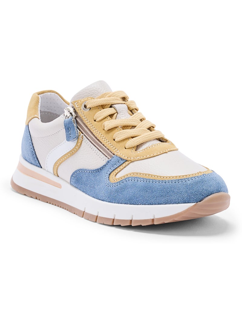 Baskets zip et lacets bicolore - PEDICONFORT Bleu Beige - Kiabi