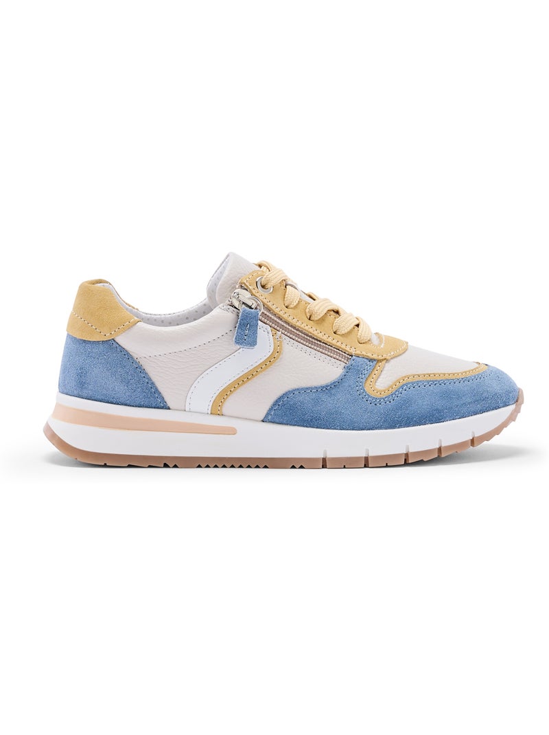 Baskets zip et lacets bicolore - PEDICONFORT Bleu Beige - Kiabi