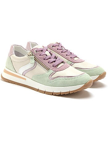 Baskets zip et lacets bicolore