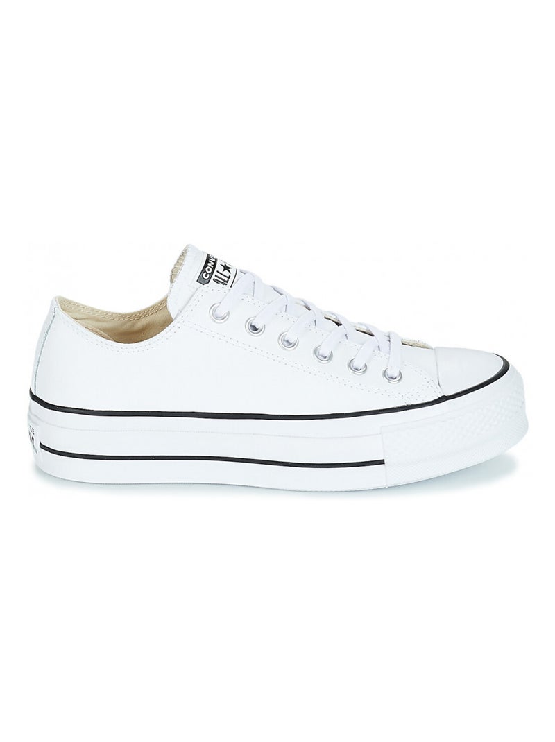 Basse Platform Cuir Blanc - Kiabi