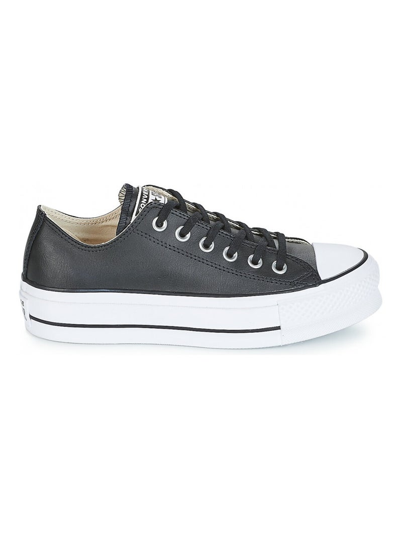 Basse Platform Cuir Noir - Kiabi