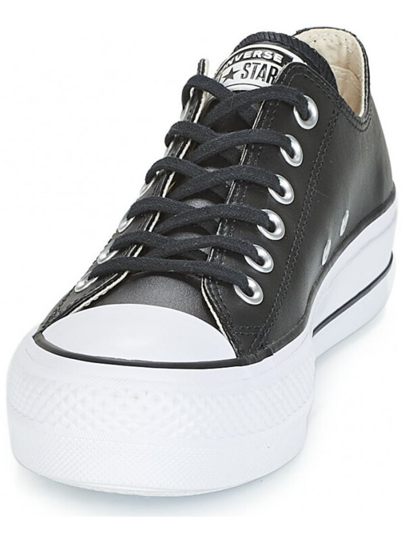Basse Platform Cuir Noir - Kiabi