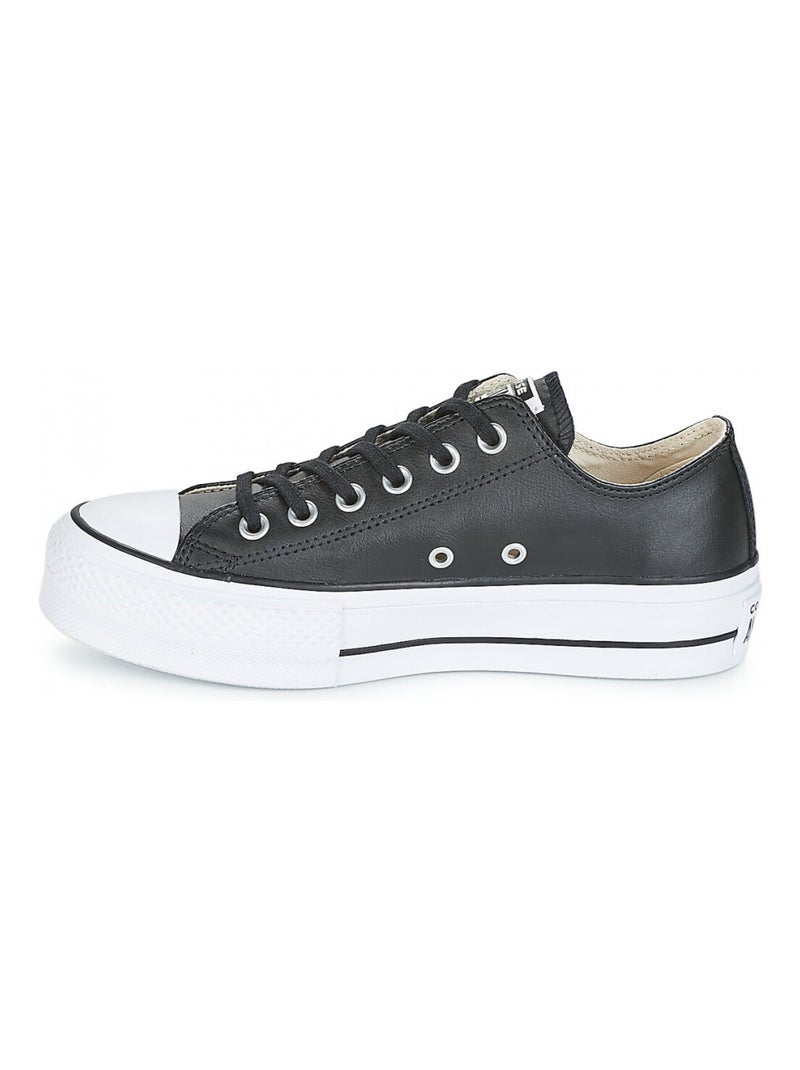 Basse Platform Cuir Noir - Kiabi
