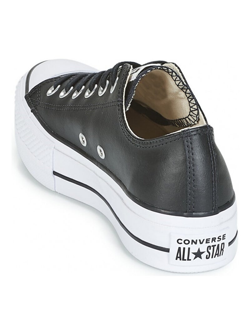 Basse Platform Cuir Noir - Kiabi