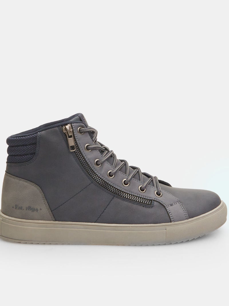 BATA Baskets montantes zippées Winter Bleu - Kiabi