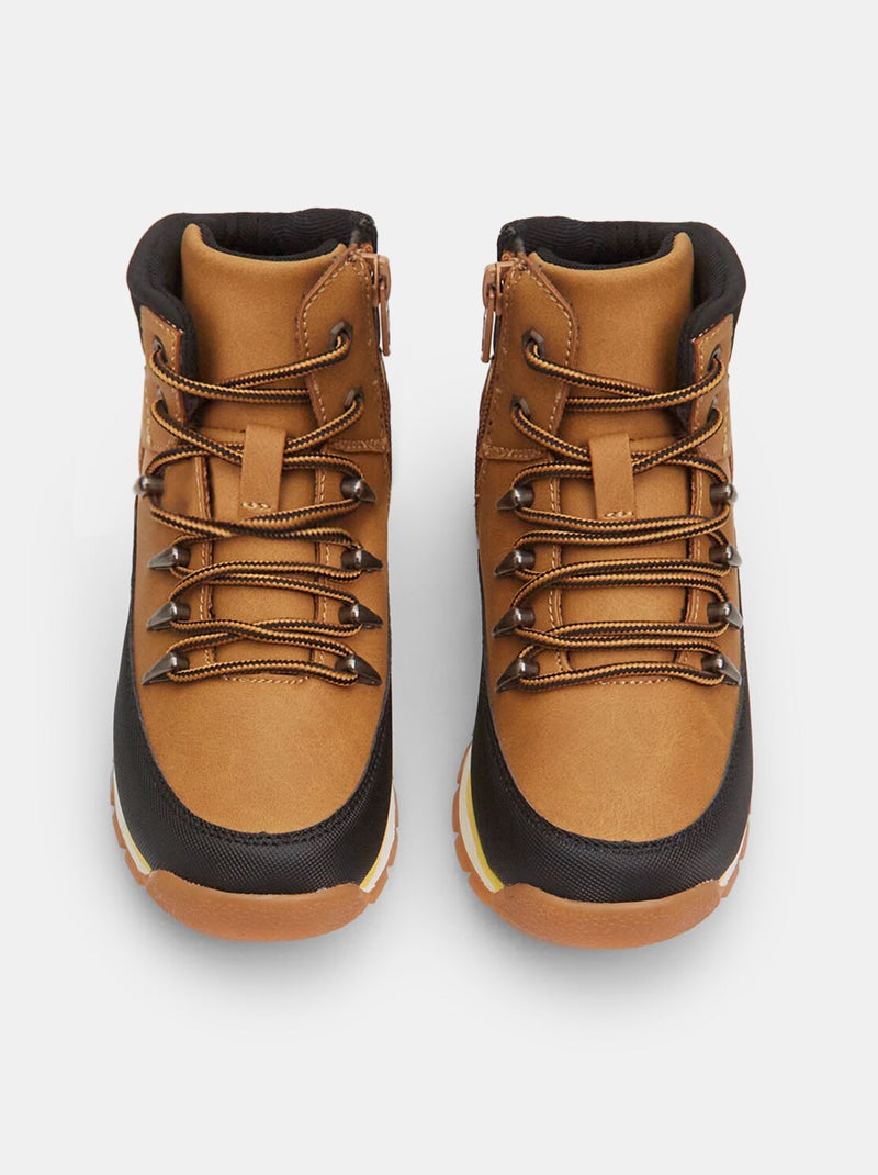 BATA Botte d'hiver en tissu Noir Marron - Kiabi