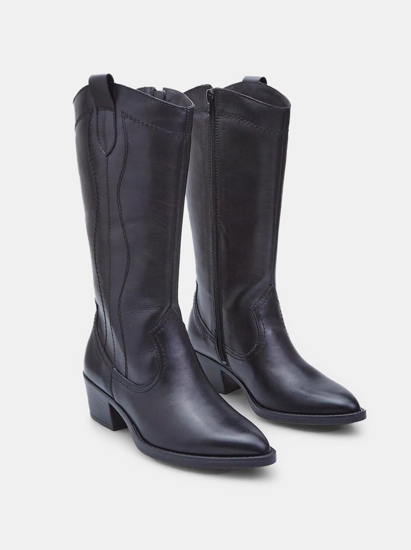 BATA Bottes Western Noir - Kiabi