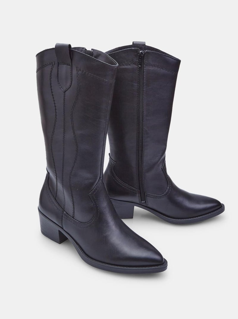 BATA Bottes Western Noir - Kiabi