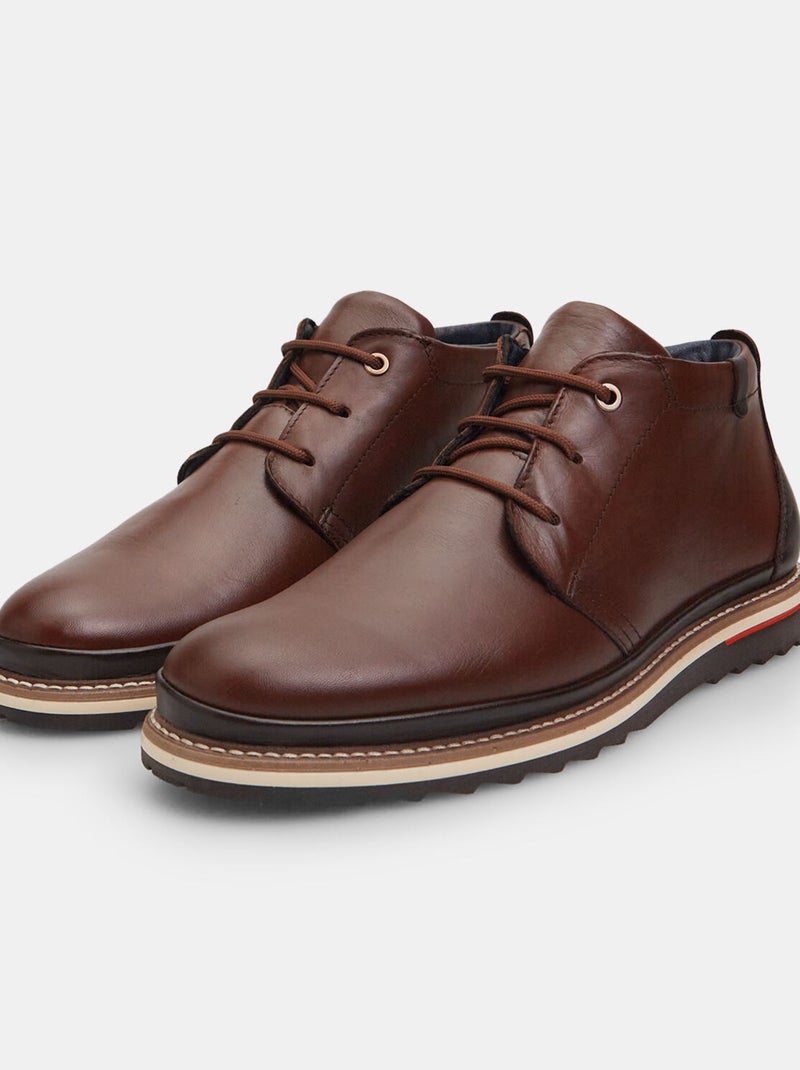 BATA Bottine hiver en cuir Marron - Kiabi