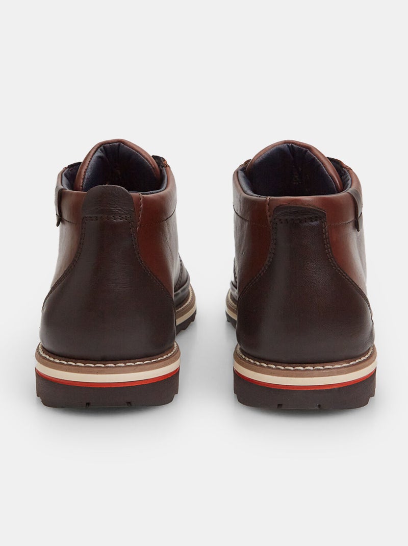 BATA Bottine hiver en cuir Marron - Kiabi