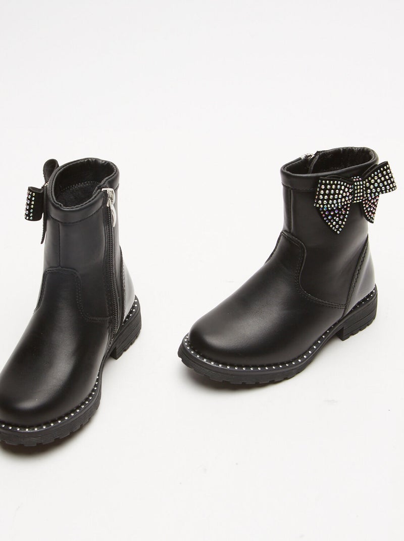 BATA Bottines à nœud d'hiver Noir - Kiabi