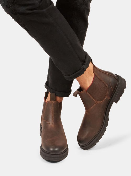 BATA Bottines chelsea en cuir avec semelle track d'hiver - Kiabi