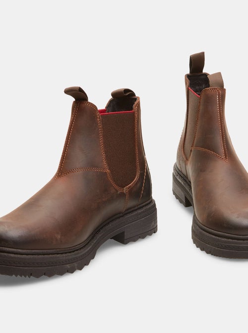 BATA Bottines chelsea en cuir avec semelle track d'hiver - Kiabi
