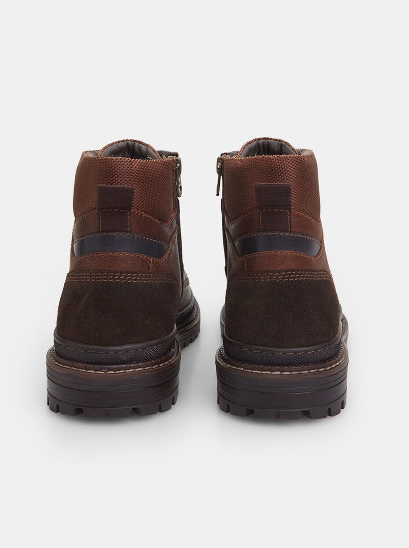 BATA Bottines d'hiver en cuir Marron - Kiabi