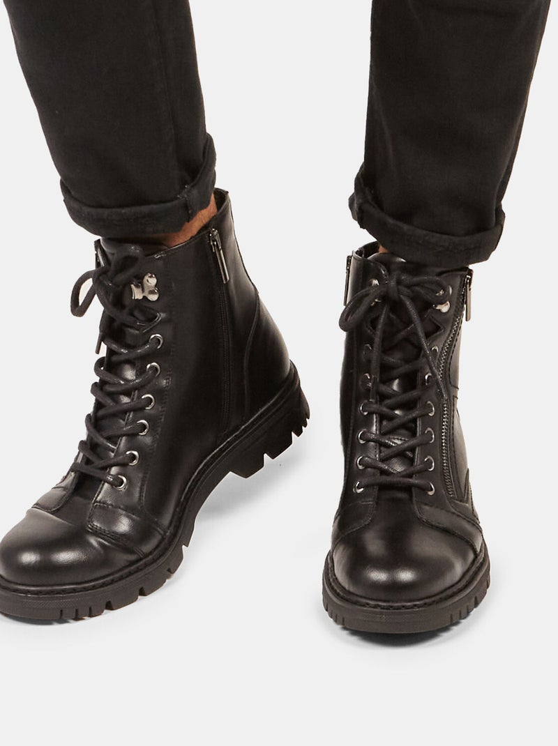 BATA Bottines hiver zippées sur le côté Noir - Kiabi