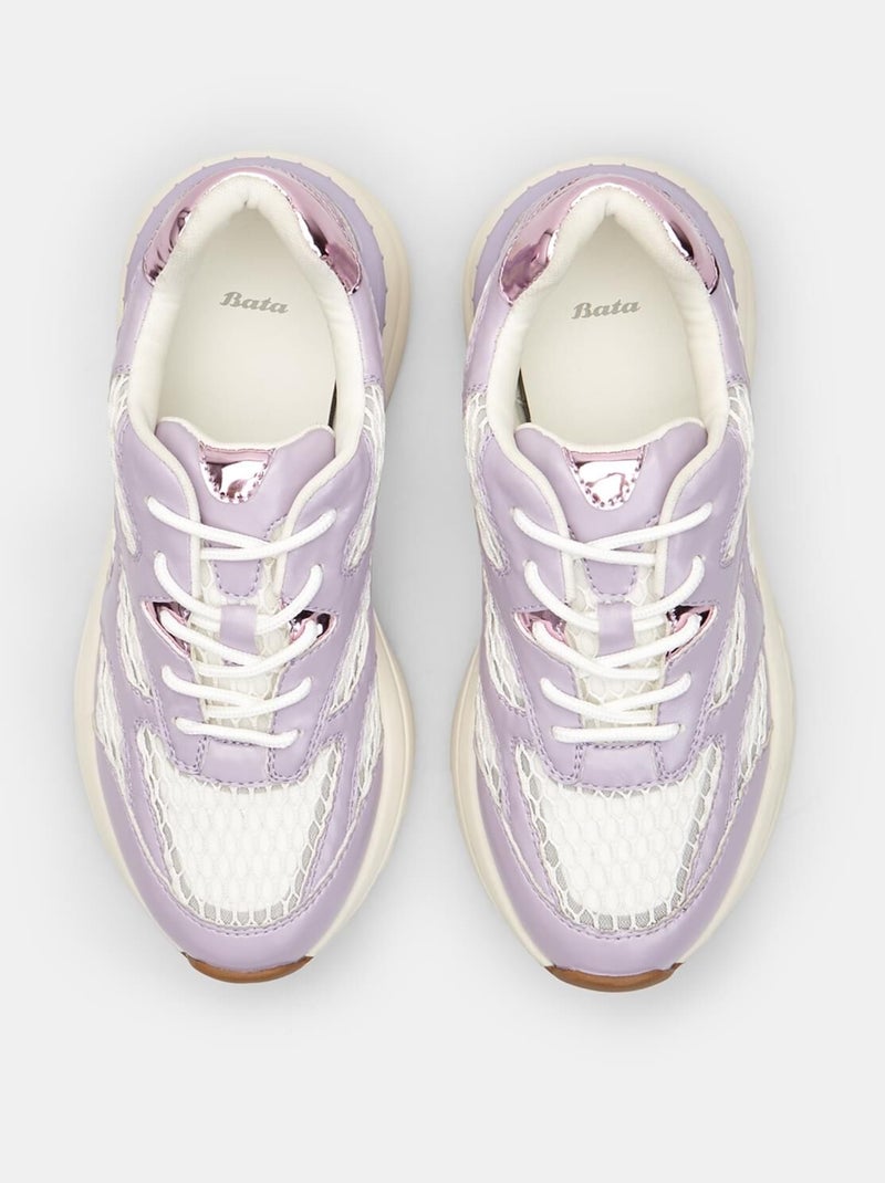 BATA  Chaussures Laces/Velcro Casual Violet - Kiabi