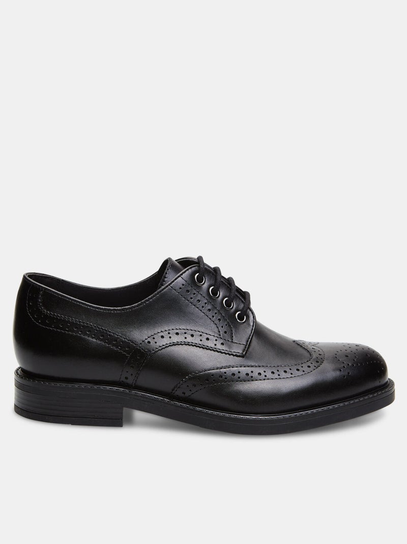BATA Derby avec surpiqûres richelieu en cuir d'hiver Noir - Kiabi