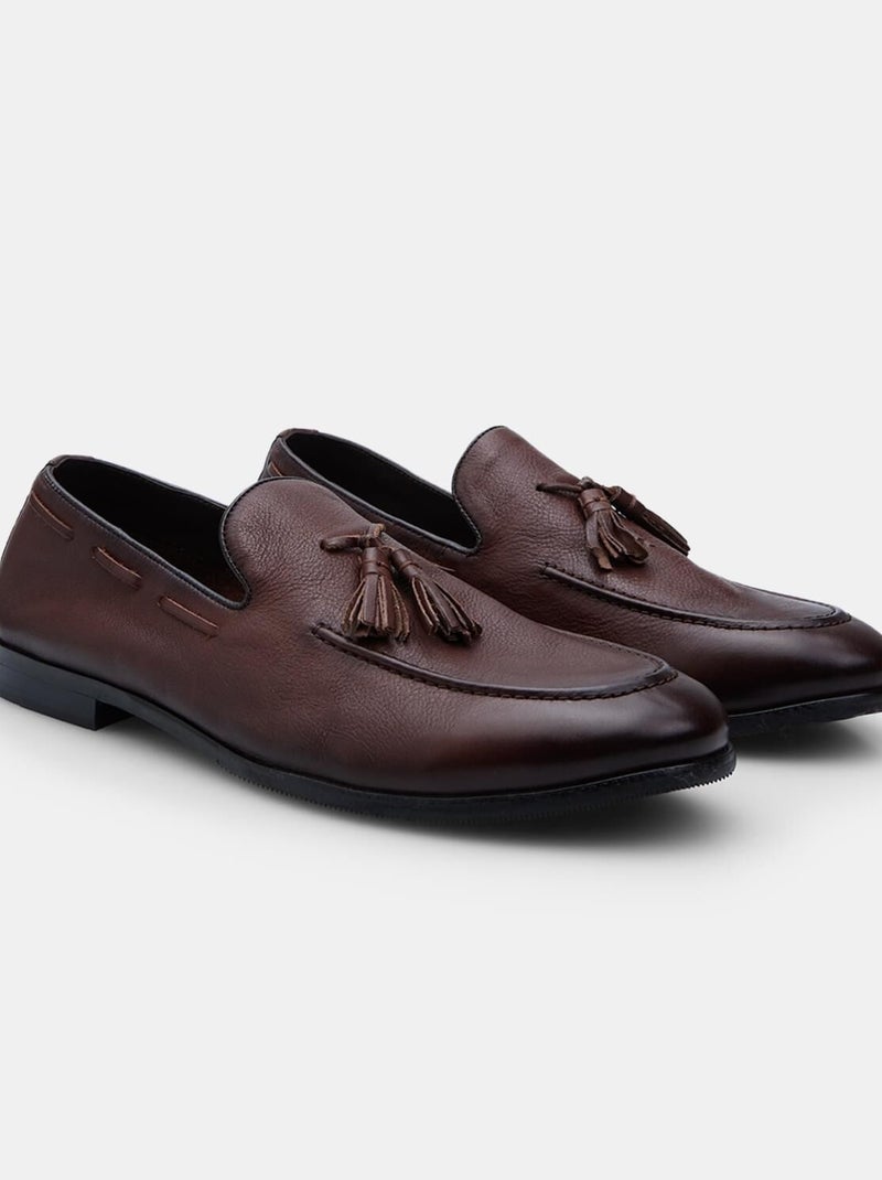 BATA Mocassins élégants en cuir  confortables Marron - Kiabi