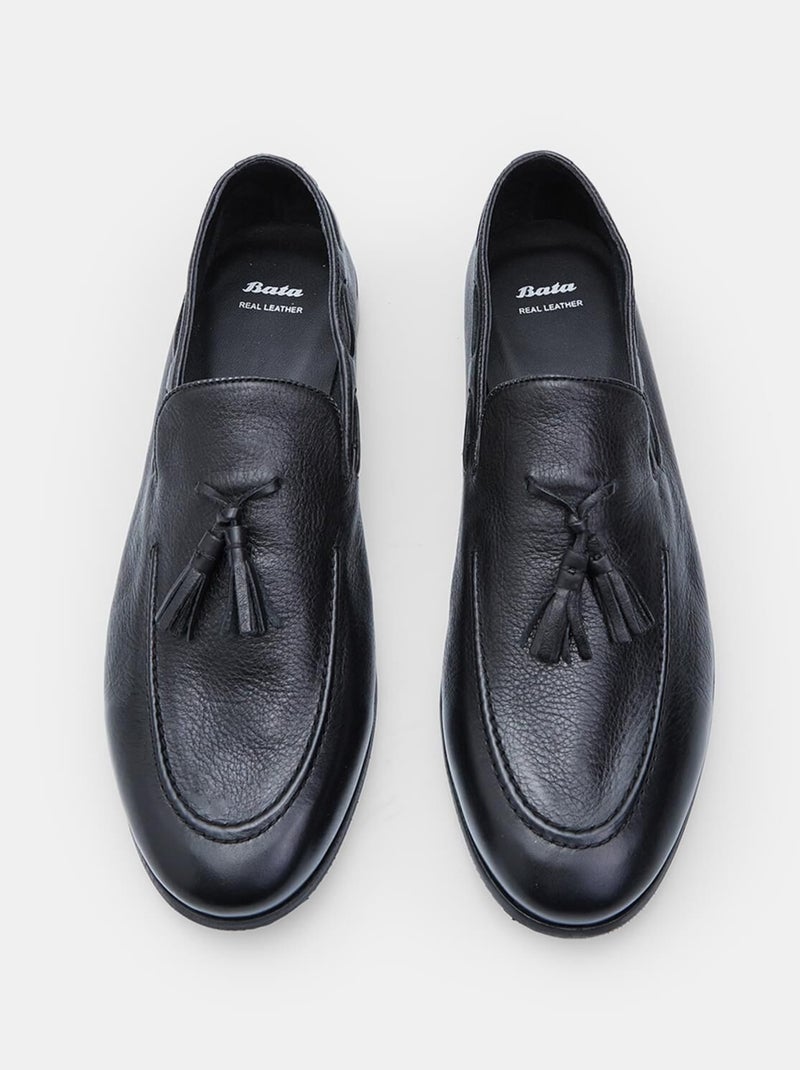 BATA Mocassins élégants en cuir  confortables Noir - Kiabi