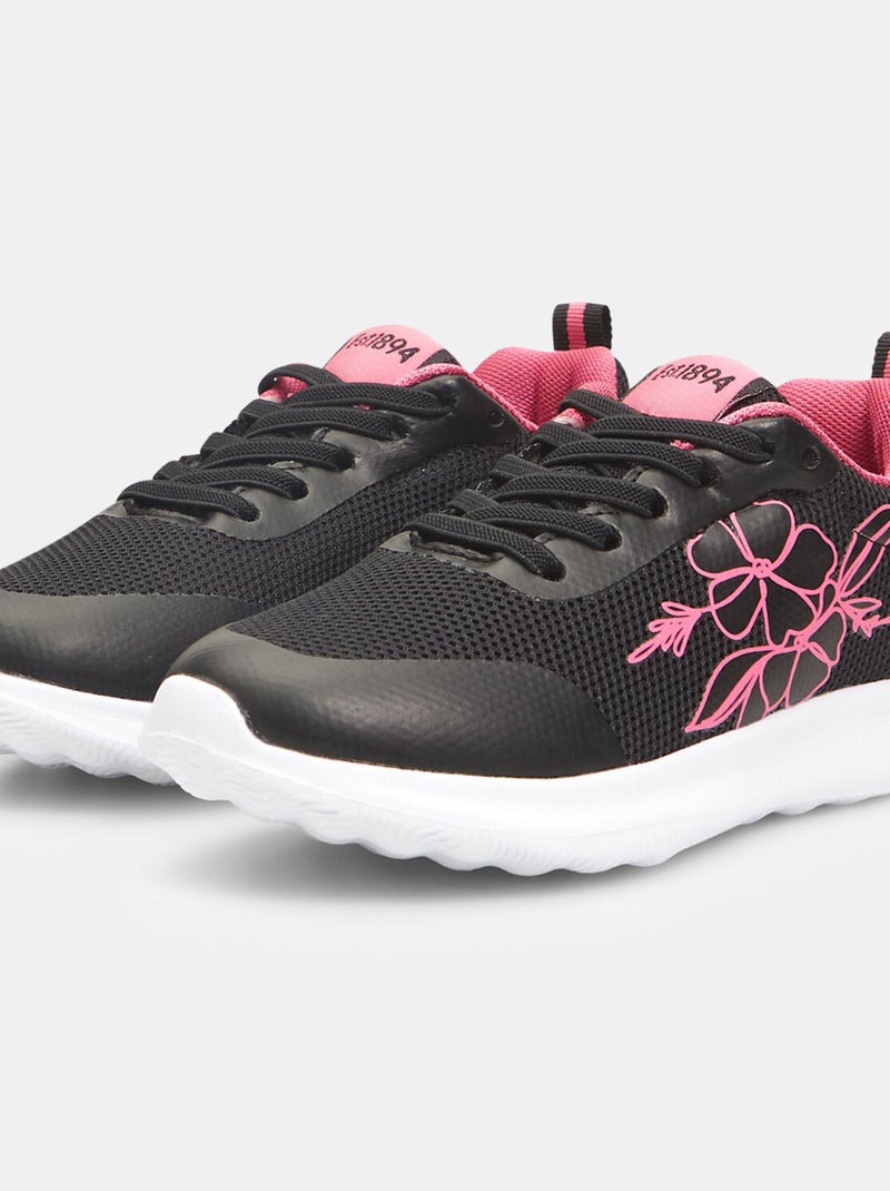 BATA Sneakers à motif floral en tissu d'hiver Noir - Kiabi