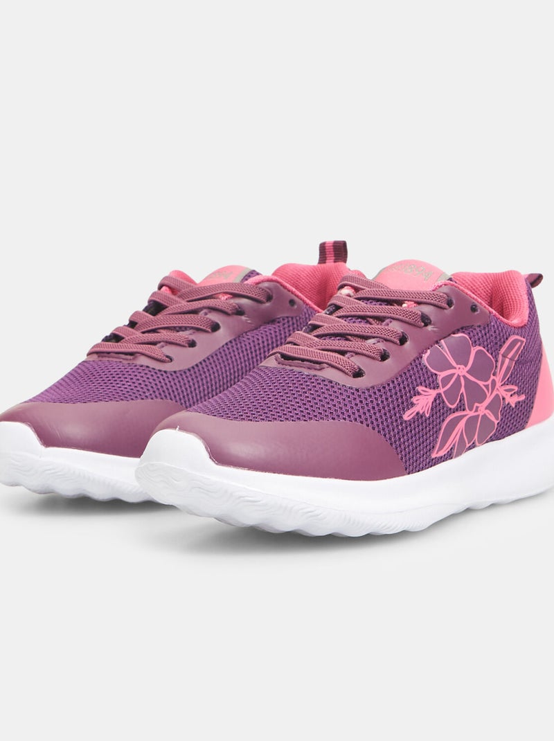 BATA Sneakers à motif floral en tissu d'hiver Rose fushia - Kiabi
