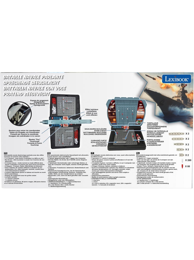 Bataille Navale ?lectronique parlante lumineuse (FR/DE/IT/NL) Gris - Kiabi