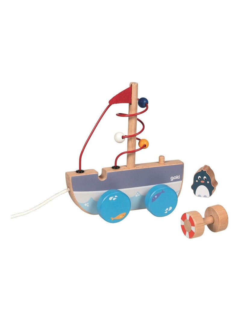 Bateau à tirer avec circuit de motricité Bleu - Kiabi