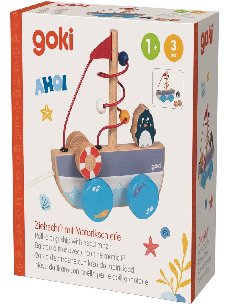 Bateau à tirer avec circuit de motricité Bleu - Kiabi