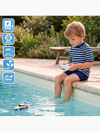 Bateau de patrouille radiocommandé +4 ans speed&go