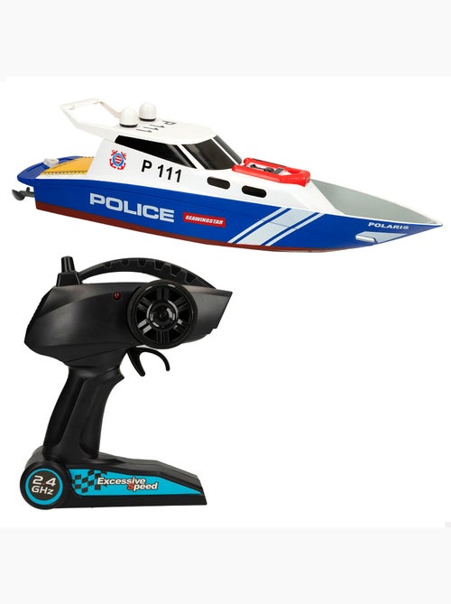 Bateau de police télécommandé 36 cm racing boat - Kiabi