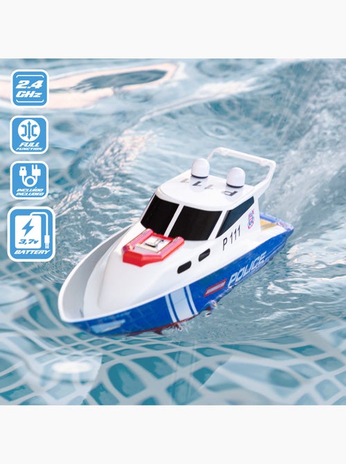 Bateau de police télécommandé 36 cm racing boat - Kiabi