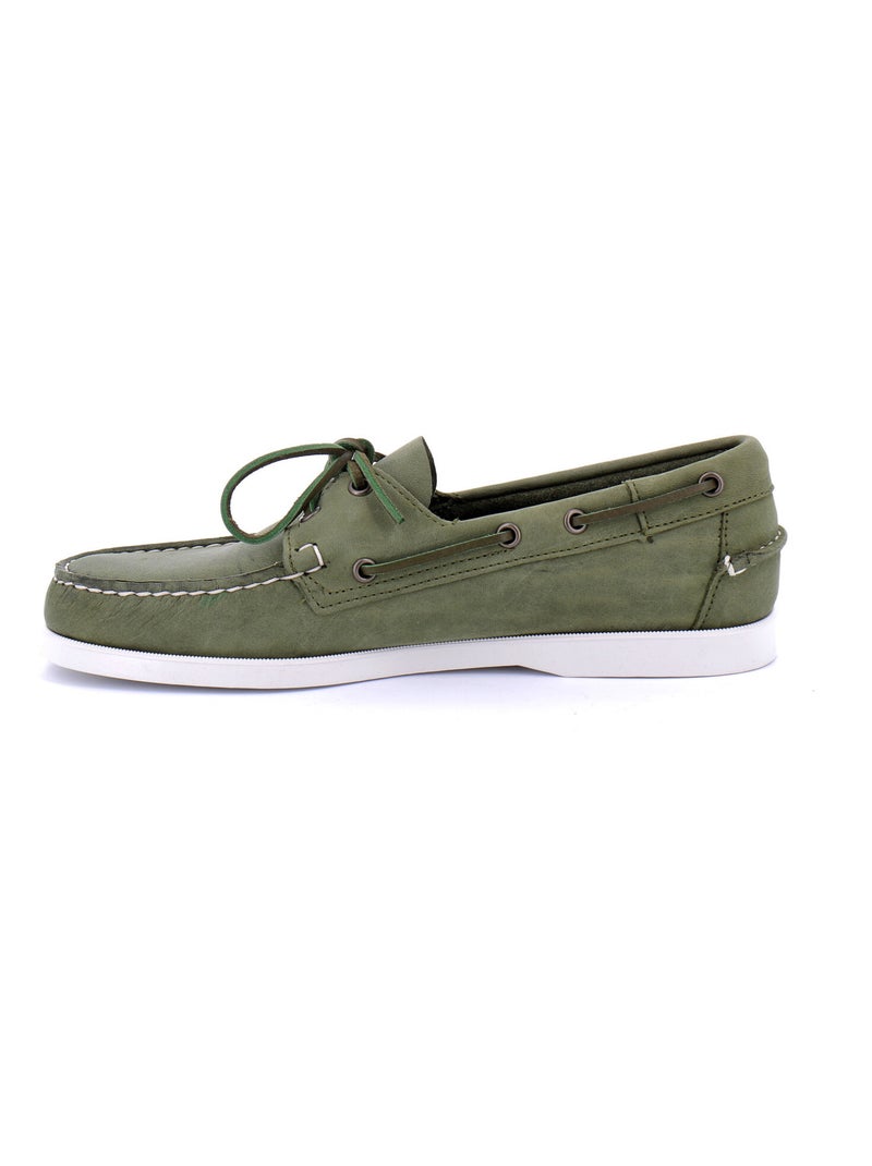 Bateau en Cuir Sebago Kaki - Kiabi