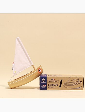 Bateau le bâchi bois naturel 17cm