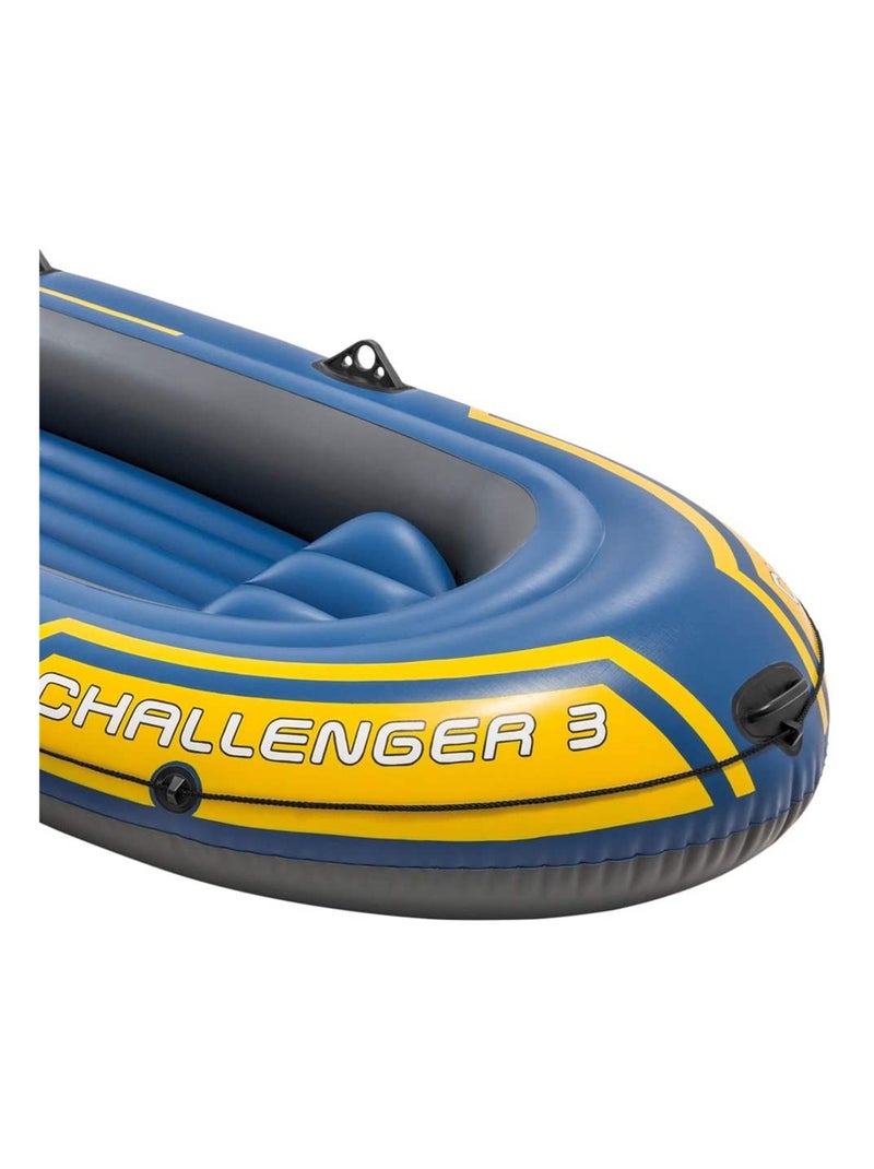 Bateau sport gonflable Challenger 3 Set avec pagaies et pompe Bleu Jaune - Kiabi