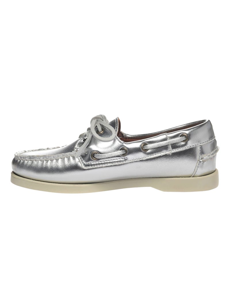 Bateaux Cuir Docksides Sebago Portland Argent - Kiabi