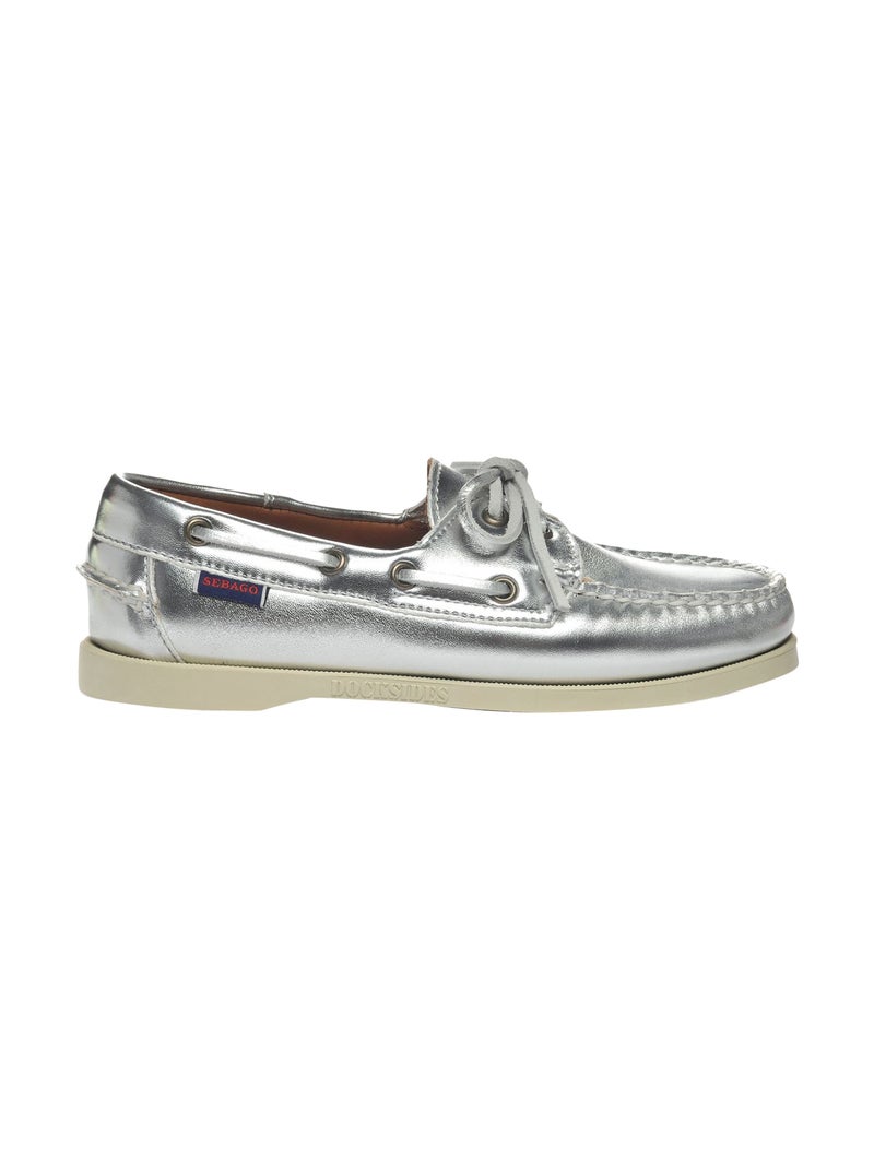 Bateaux Cuir Docksides Sebago Portland Argent - Kiabi