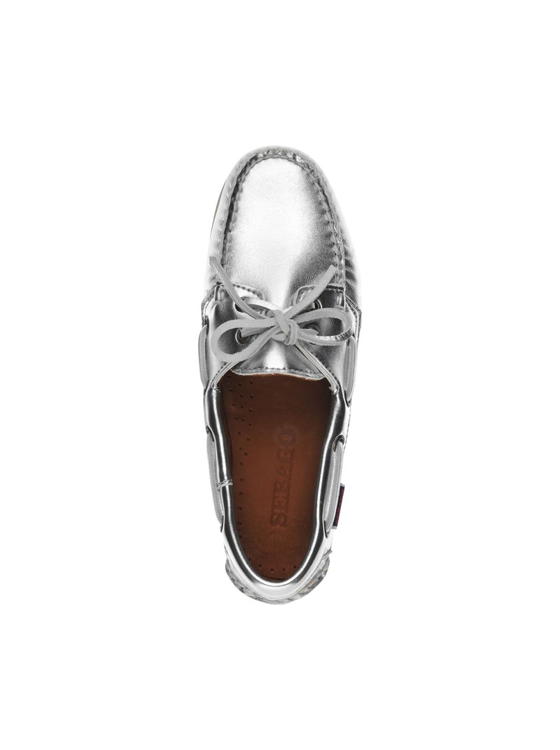 Bateaux Cuir Docksides Sebago Portland Argent - Kiabi