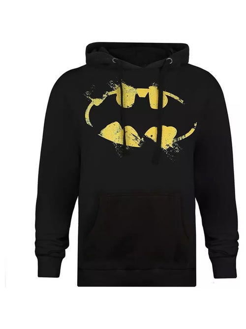 Batman - Sweat à capuche motif logo effet peint - Kiabi